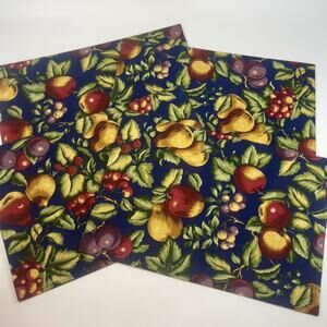 Bardwil Botanical Fruit Placemat Set Of 4 Double Sided French Country Cottage